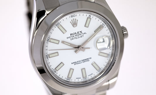 Rolex Datejust 41mm | Box und Papiere | Weiß | 116300 | Luxusuhr