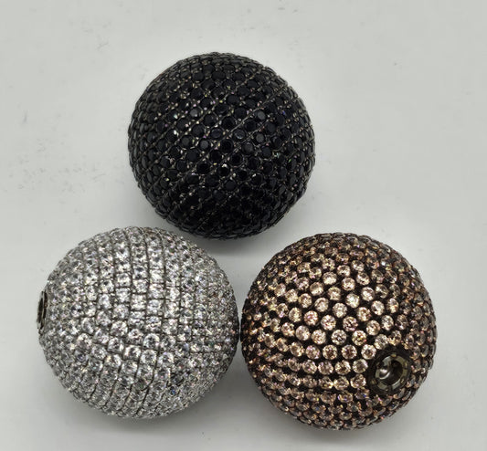 Bajonett Wechselschließe Zirkonia schwarz 20 mm Durchmesser 925/- Sterlingsilber