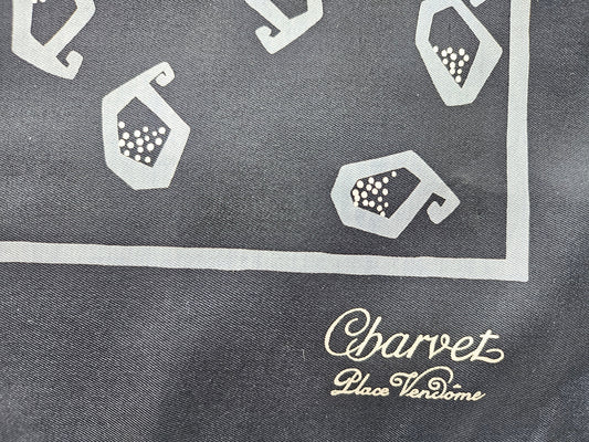 Charvet Seidentuch 47 cm x 47 cm schwarz/grau