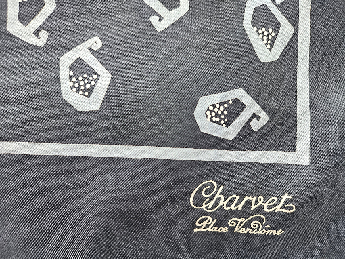 Charvet Seidentuch 47 cm x 47 cm schwarz/grau