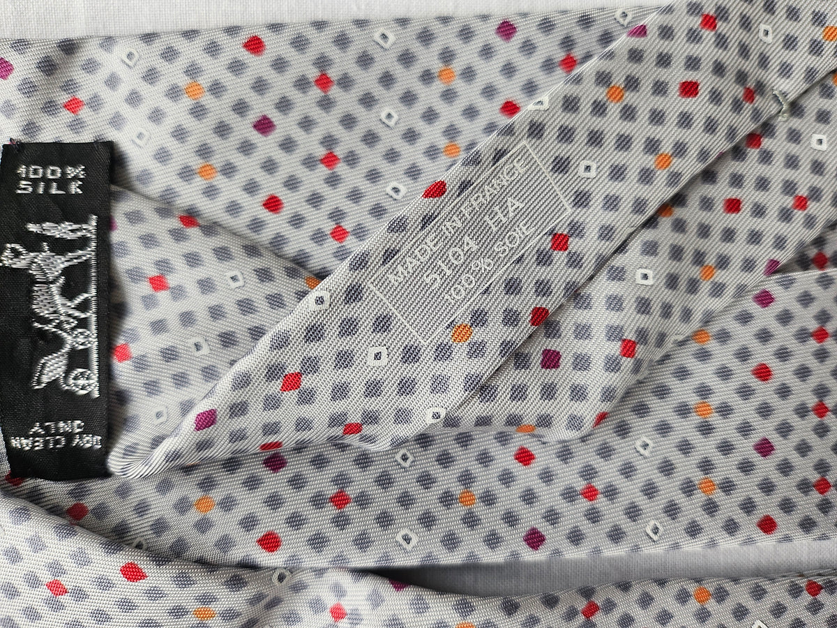 Krawatte Hermès Blau/Grau Rauten Reine Seide