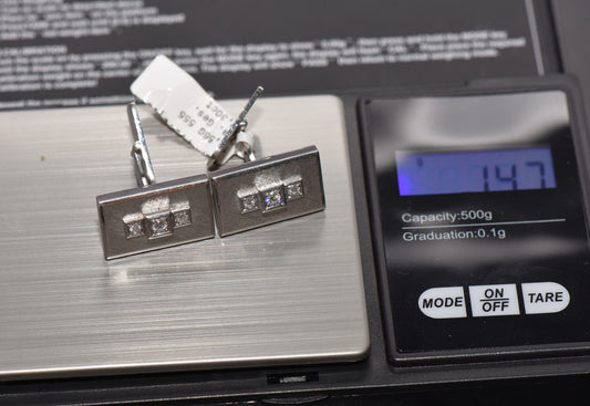 große Herren 0,30ct Brillant Manschettenknöpfe aus 585er Gold