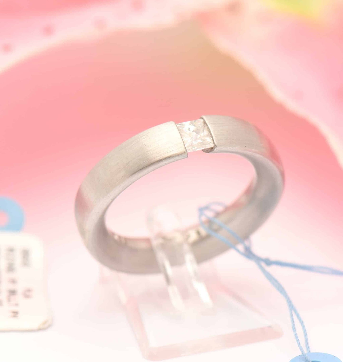 BUNZ breiter 0,34ct Platin 950pt Diamant Princ. Ring Diamantring NEU NP 5955 Euro Spannring