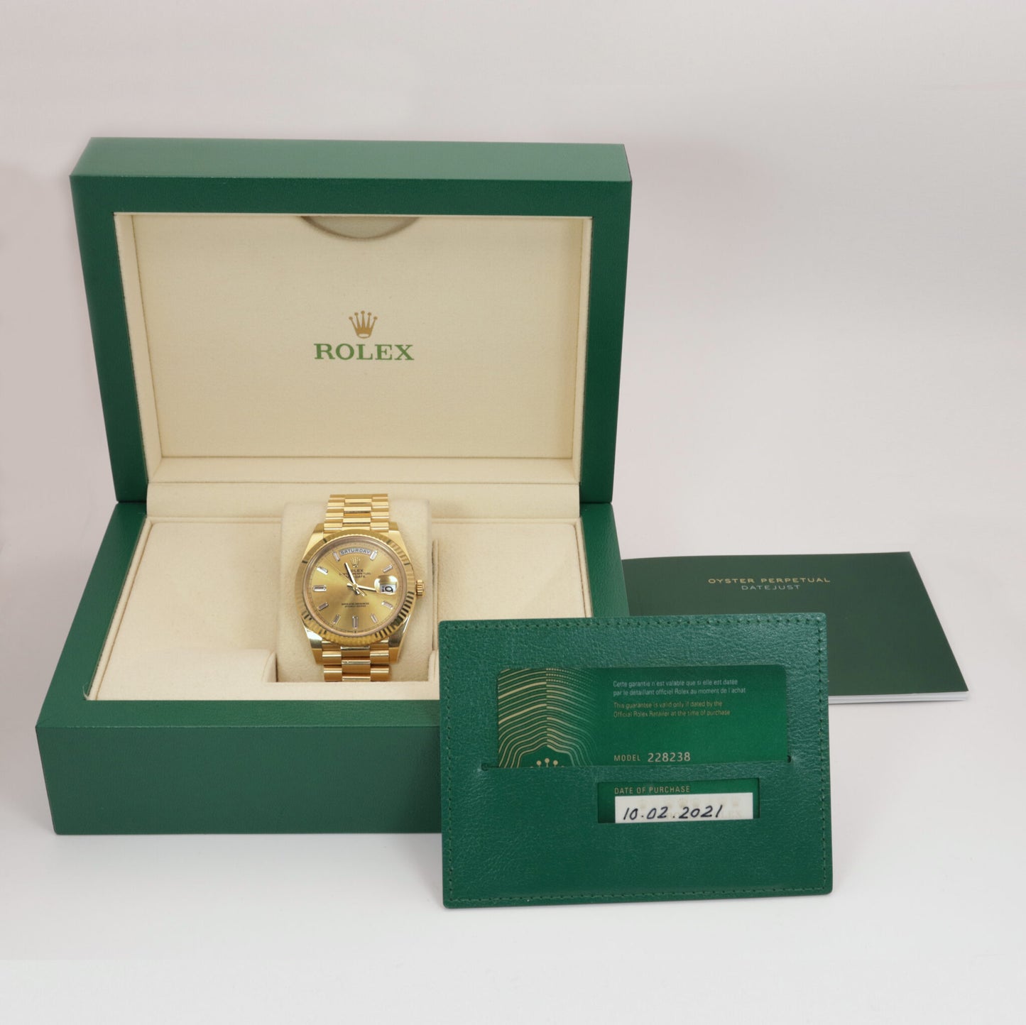 Rolex Day-Date Gelbgold Ref. 228238 Box und Papiere 2021