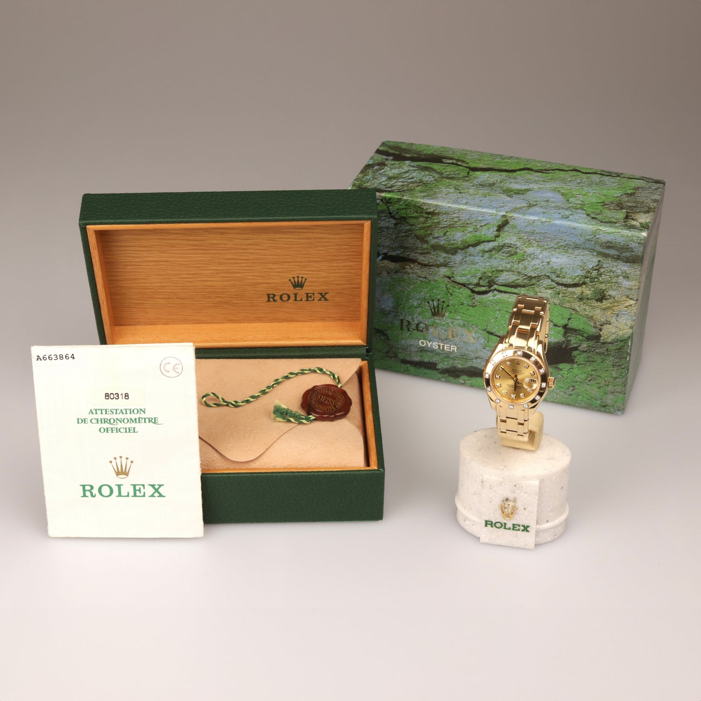 Rolex Datejust 29 Pearlmaster Lady | 750/-Gelbgold | Diamant | Referenz 80318