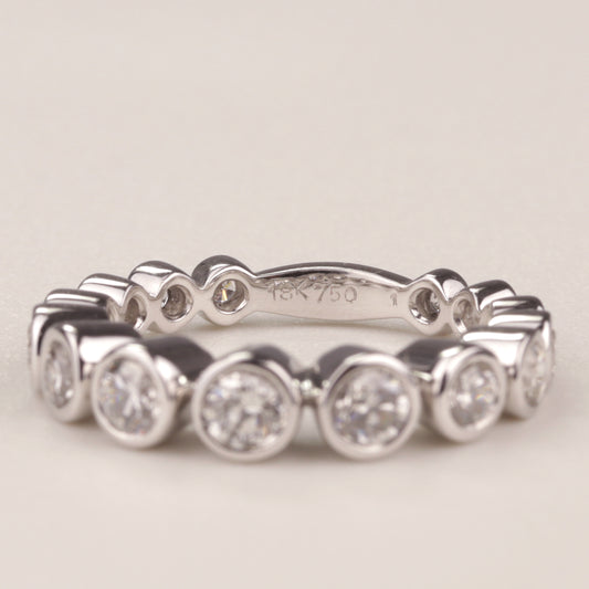 Alliance-Ring | 750/- Weißgold | 15 Brillanten zusammen 1,62 ct TW-vsi | Zargenfassung