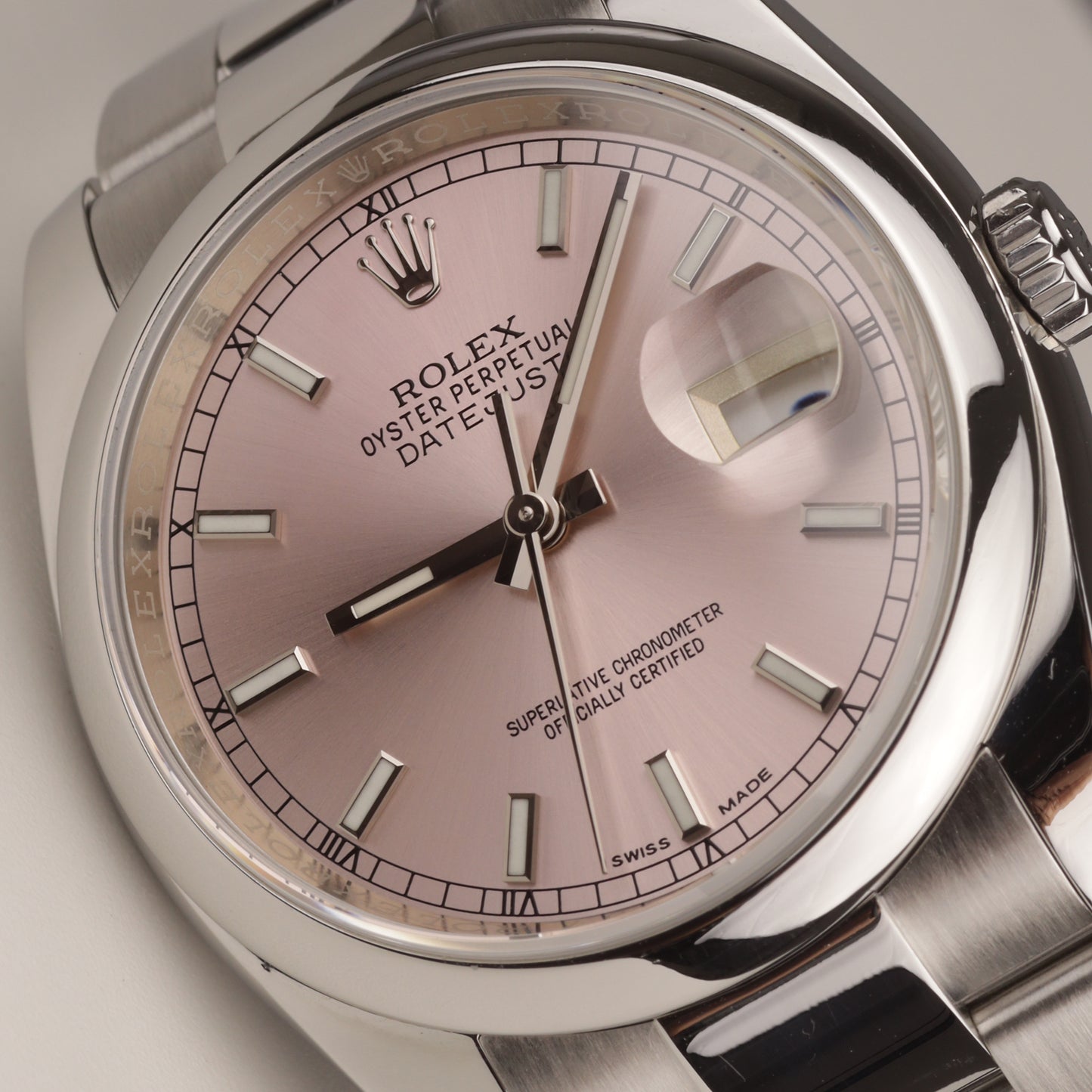 Rolex Datejust | Edelstahl | rosa Zifferblatt | Referenz 116200 | 2017 | 36 mm