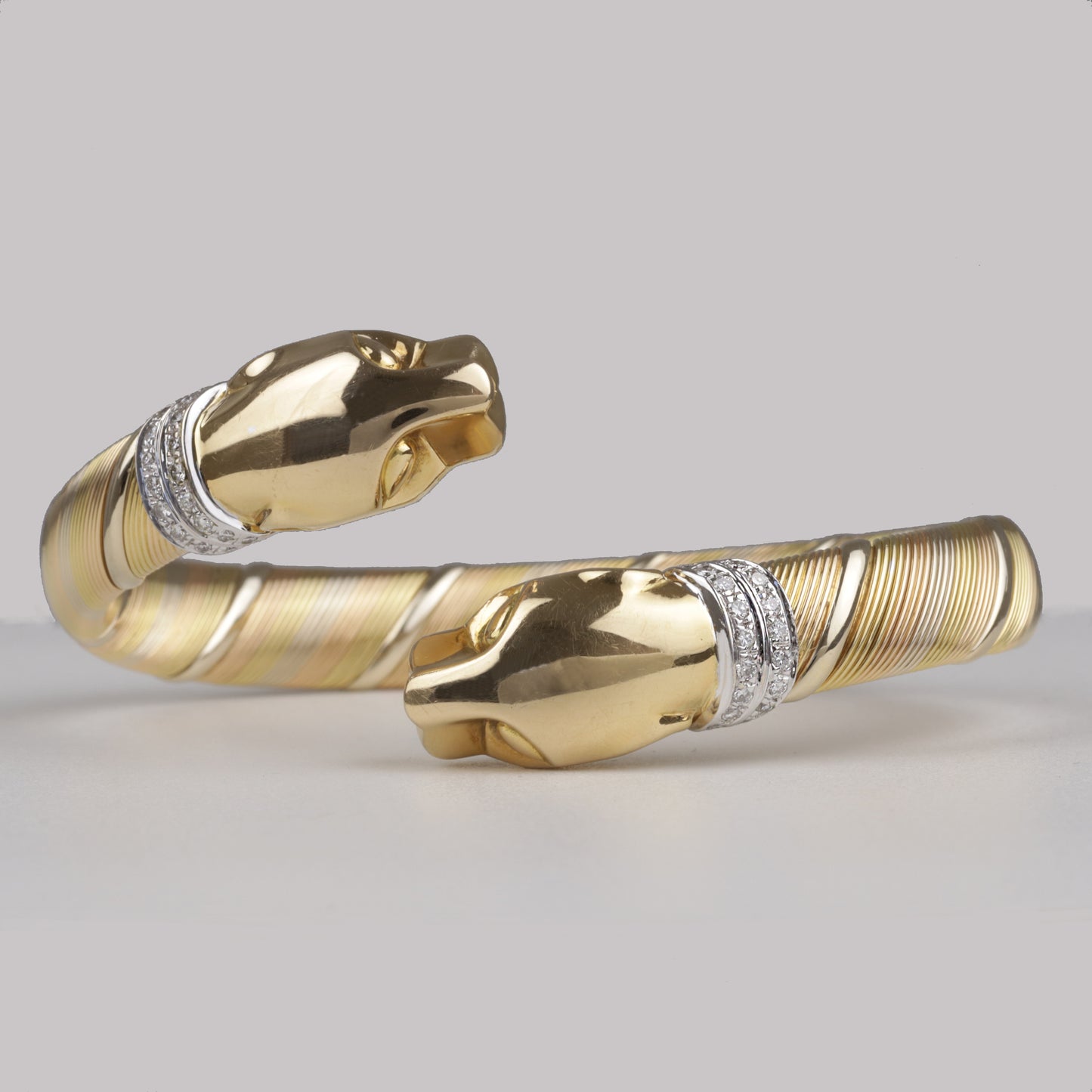 Cartier-Brillant-Armreif | „Panthere de Cartier“ (Cougar) 750/- Gelbgold |1990