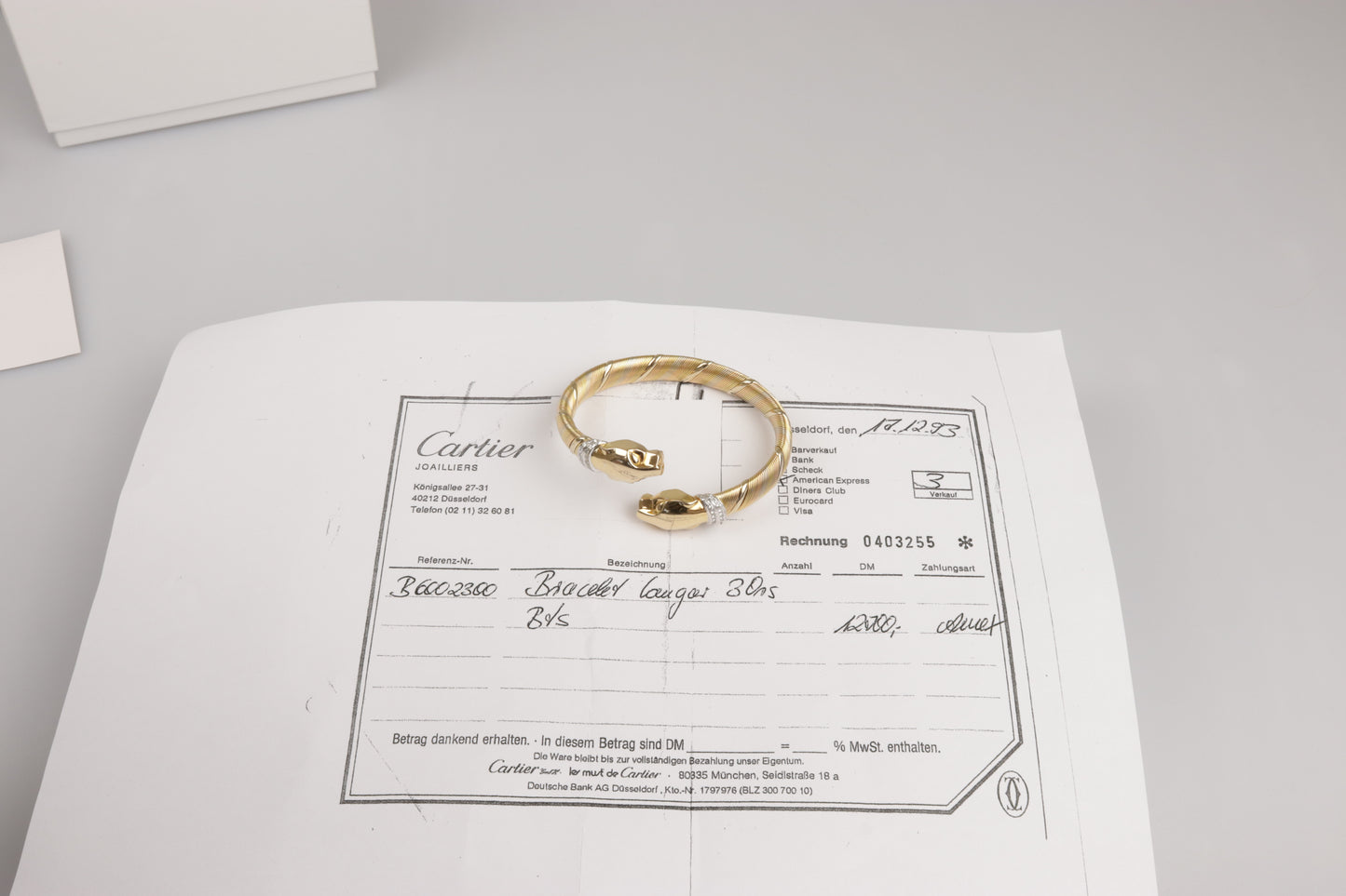 Cartier-Brillant-Armreif | „Panthere de Cartier“ (Cougar) 750/- Gelbgold |1990