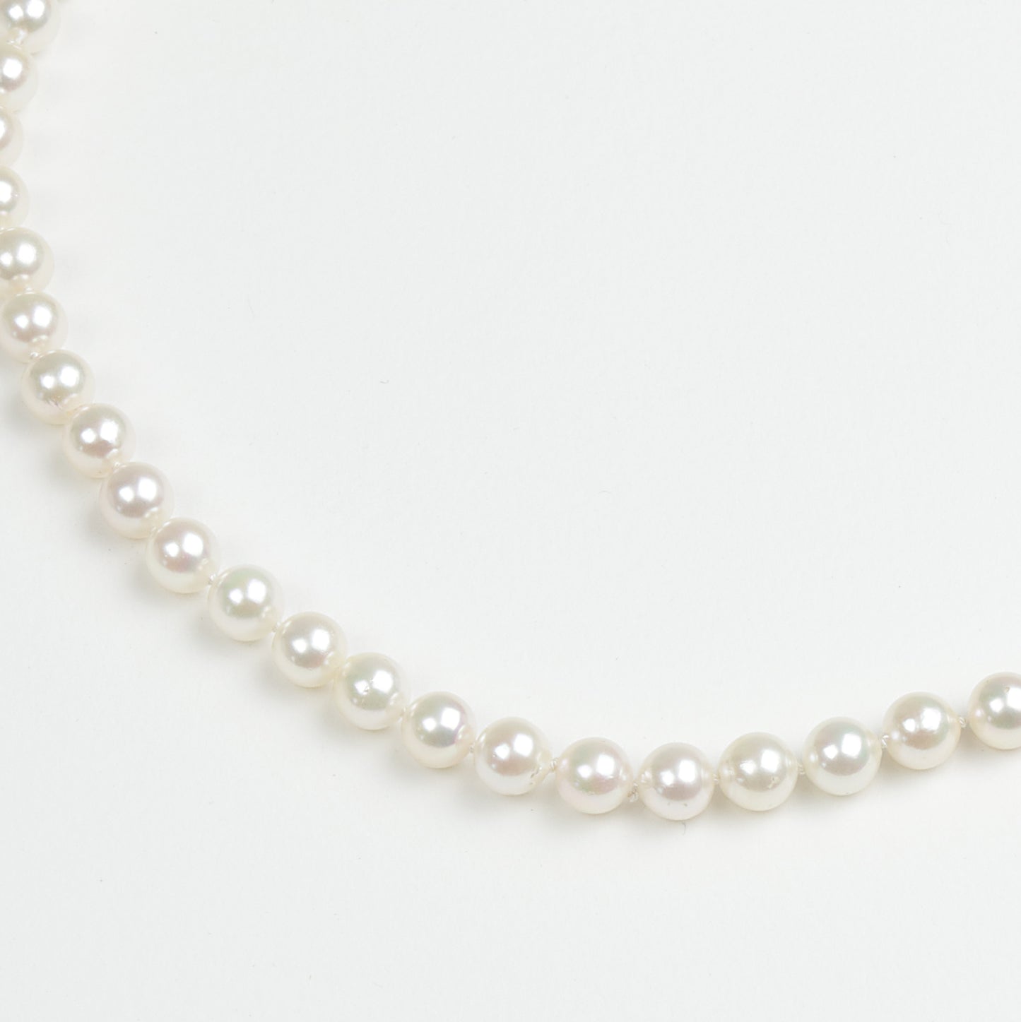 Zuchtperl Akoya 6,5-7,0mm weiß Perlkette mit Brillantschließe aus Geschäftsauflösung