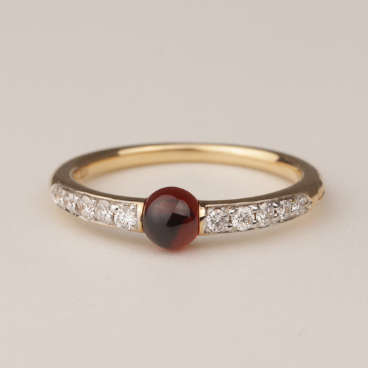 Pomellato Ring "M'ama non M'ama" 750er Roségold Granat mit Brillant