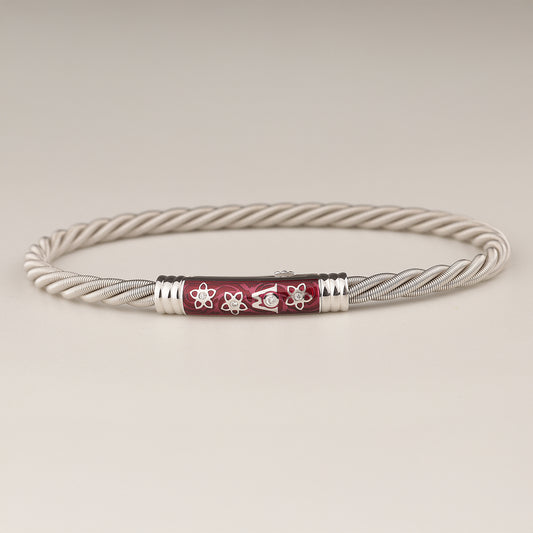 Wellendorff | roter Mohn | Armband 750/- | instruierte-Fassung | ca. 0,04 ct TW vs1 | Emaille