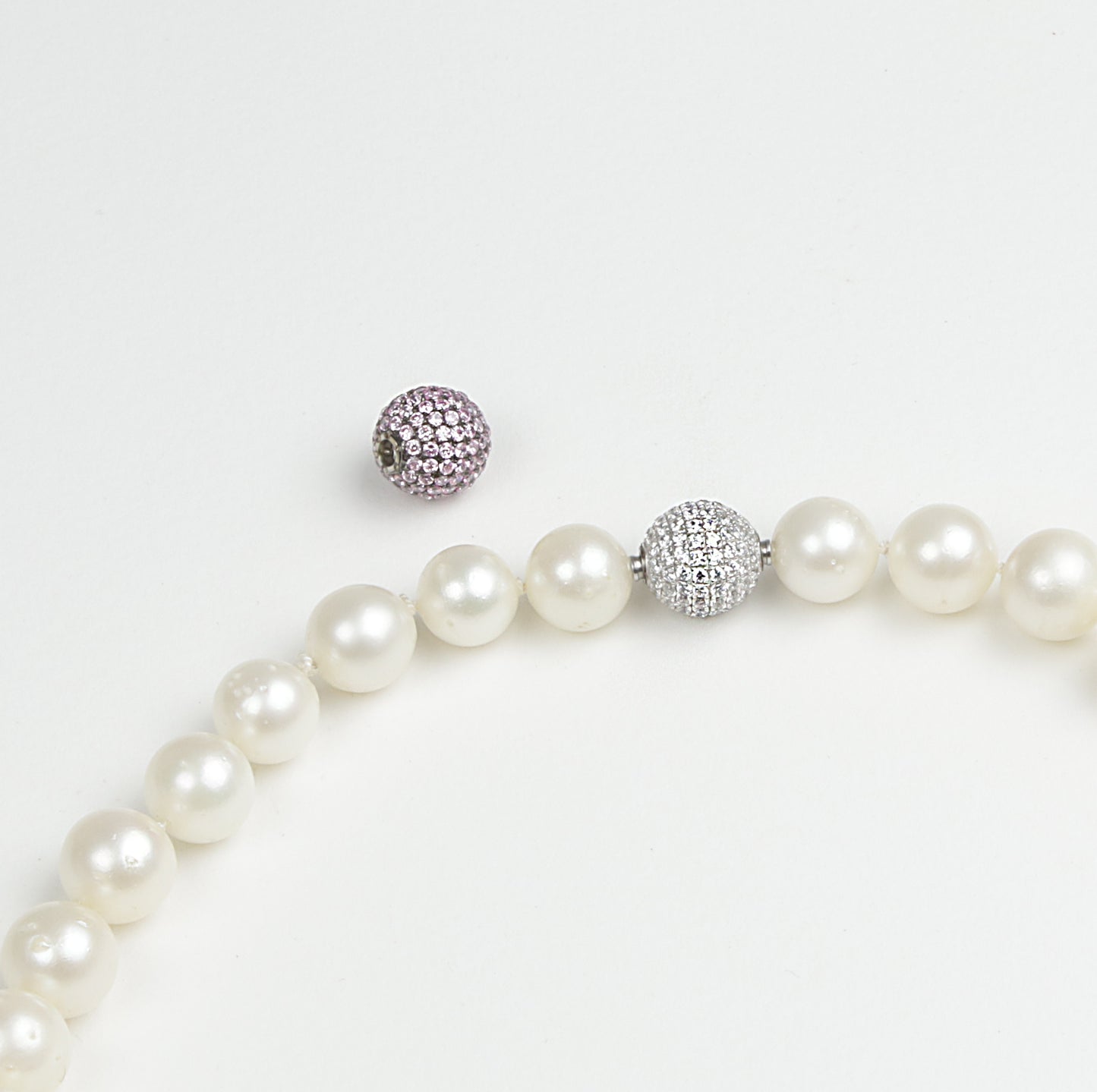 Zuchtperl Südsee 10,5 - 13,0 mm weiß Collier aus Geschäftsauflösung Wechselschließe