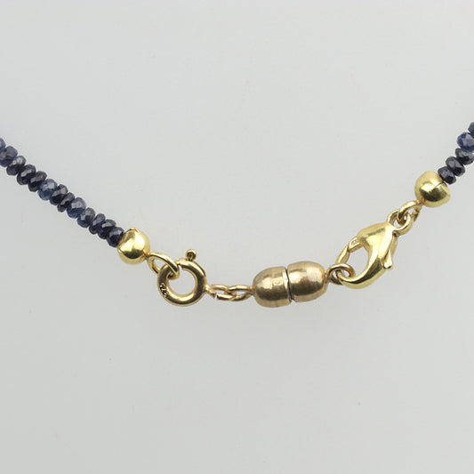 EDELSTEINKETTE | Saphir - Collier | facettiert | 46 cm | Gold 585/- Karabiner | aus Geschäftsauflösung
