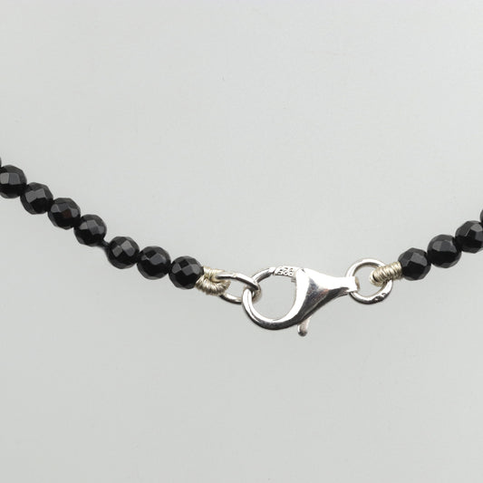 EDELSTEINKETTE | Onyx - Collier | facettiert | 60,5 cm | Silber 925/-Karabiner | aus Geschäftsauflösung