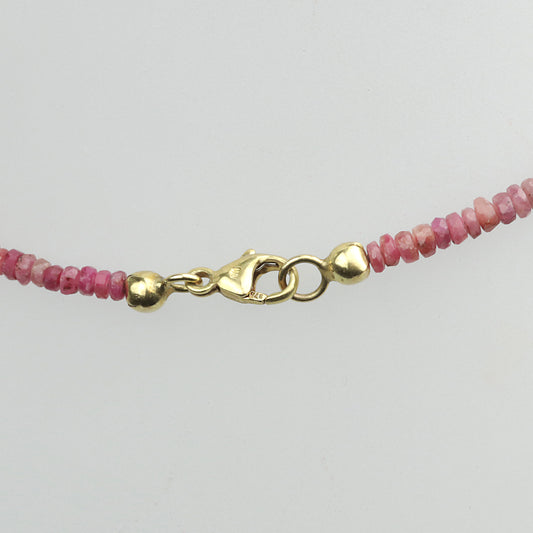 EDELSTEINKETTE | Rubin - Collier | facettiert | 45 cm | Gold 375/- Karabiner | aus Geschäftsauflösung