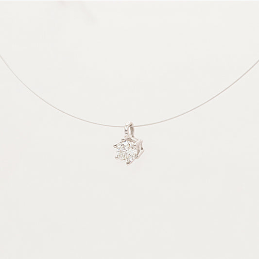 Solitär Brillant Anhänger 750er Gold 6er Kappenfassung 0,46ct H/VS