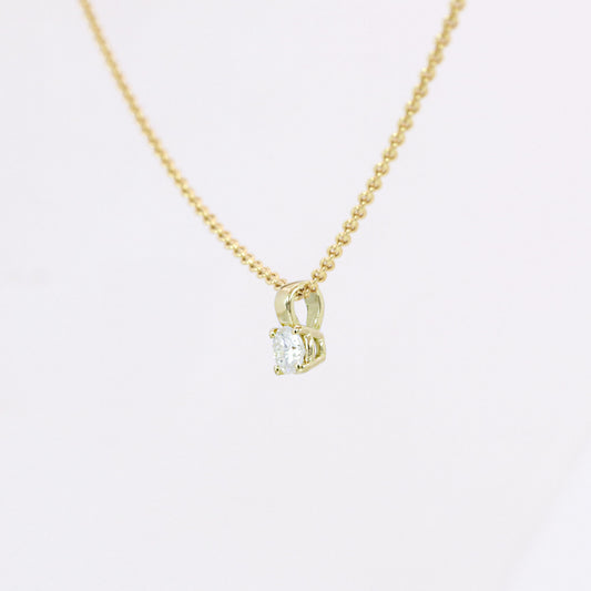 Solitär Brillant Anhänger 750er Gold 4er Kappenfassung 0,10ct