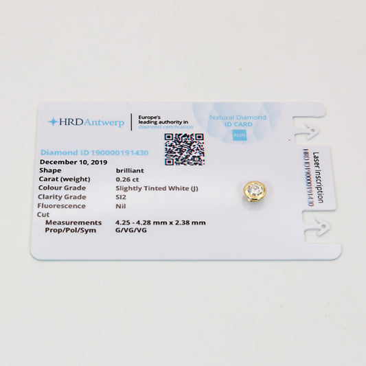 Solitär Brillant Anhänger 750er Gold Zargenfassung 0,26ct J/SI2