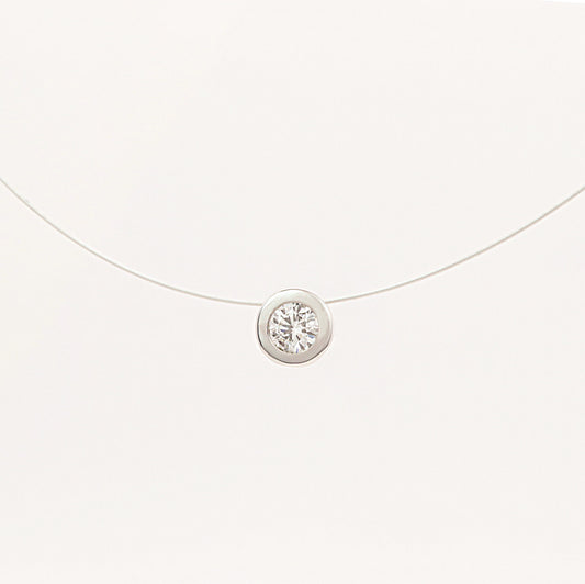 Solitär Brillant Anhänger 750er Gold Zargenfassung 0,19ct F/SI1