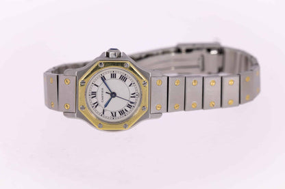 Cartier Santos Oktagon Stahl/Gold Automatik Damen Uhr Ref.0907