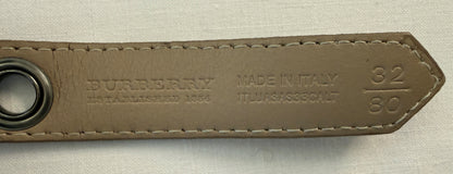 Burberry Gürtel Braun / Beige gestreift 80 cm x 2 cm