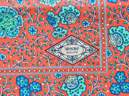 Versace Seidentuch floral rot/blau 41 cm x 43 cm
