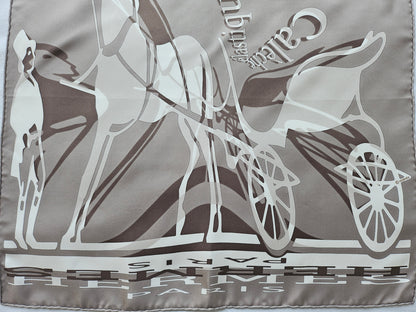 Hermès Seidentuch Motiv Pferd mit Kutsche 42 cm x 42 cm