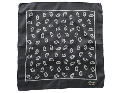 Charvet Seidentuch 47 cm x 47 cm schwarz/grau