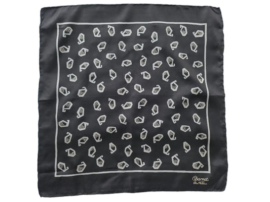 Charvet Seidentuch 47 cm x 47 cm schwarz/grau