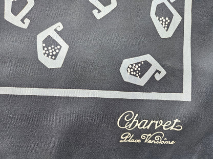 Charvet Seidentuch 47 cm x 47 cm schwarz/grau