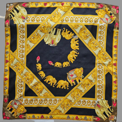 Must de Cartier Seidentuch Motiv Elefanten 85 cm x 85 cm