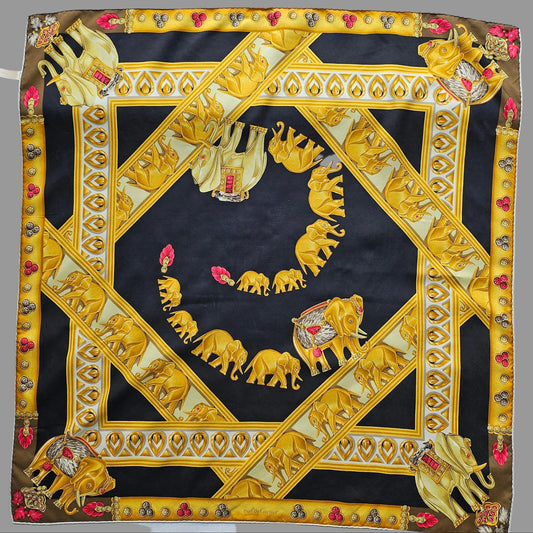 Must de Cartier Seidentuch Motiv Elefanten 85 cm x 85 cm