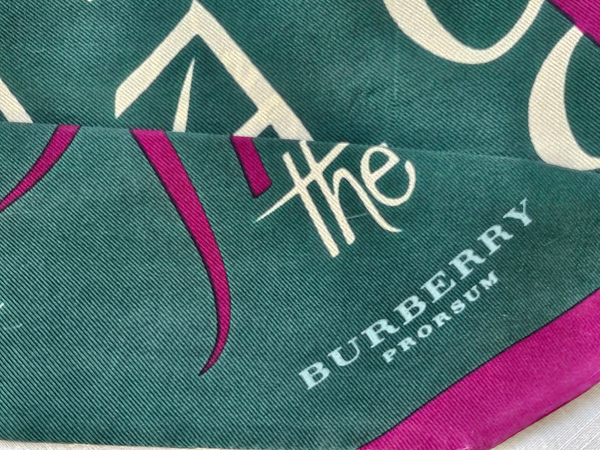 Krawatte Tuch Burberry Grün/Lila 86 cm x 6 cm