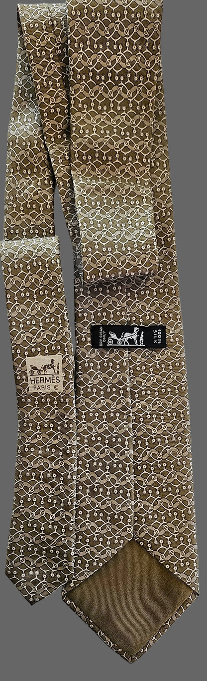 Krawatte Hermès Beige Reine Seide