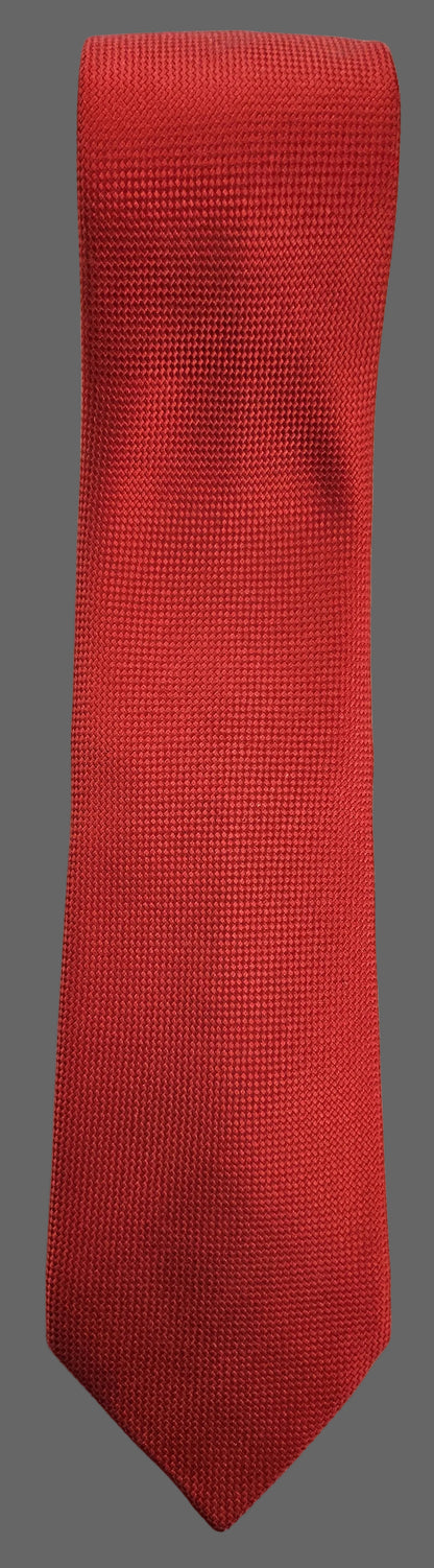 Krawatte Hermès Rot mit Struktur Reine Seide