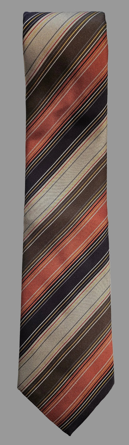 Krawatte Hermès Orange/Braun/Natur Reine Seide