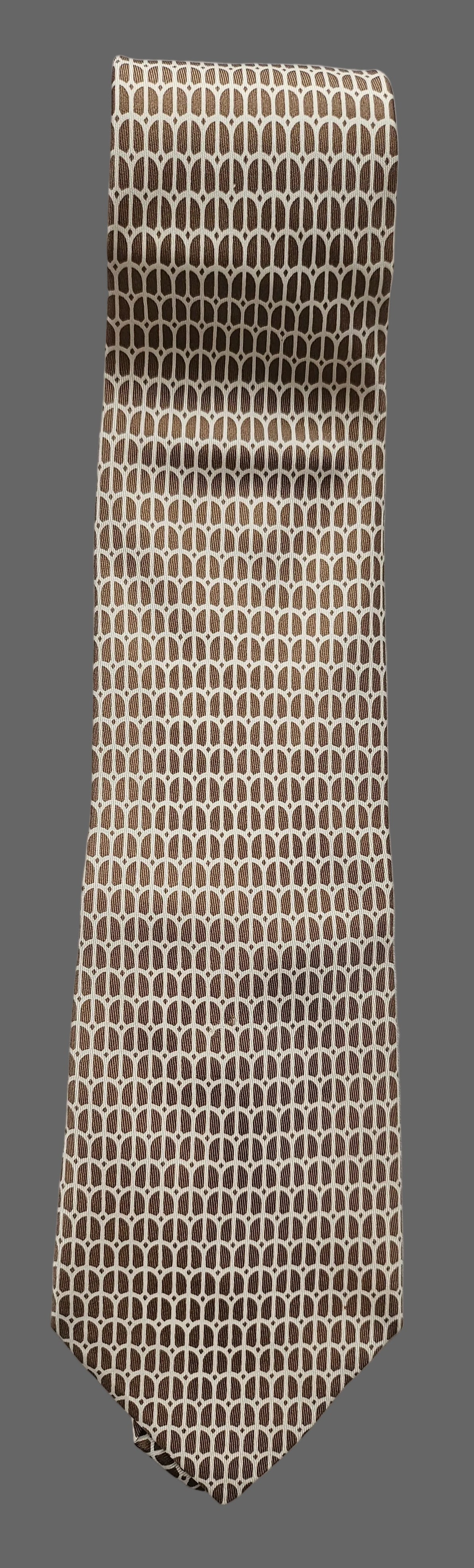 Krawatte Hermès Creme/Nute Reine Seide