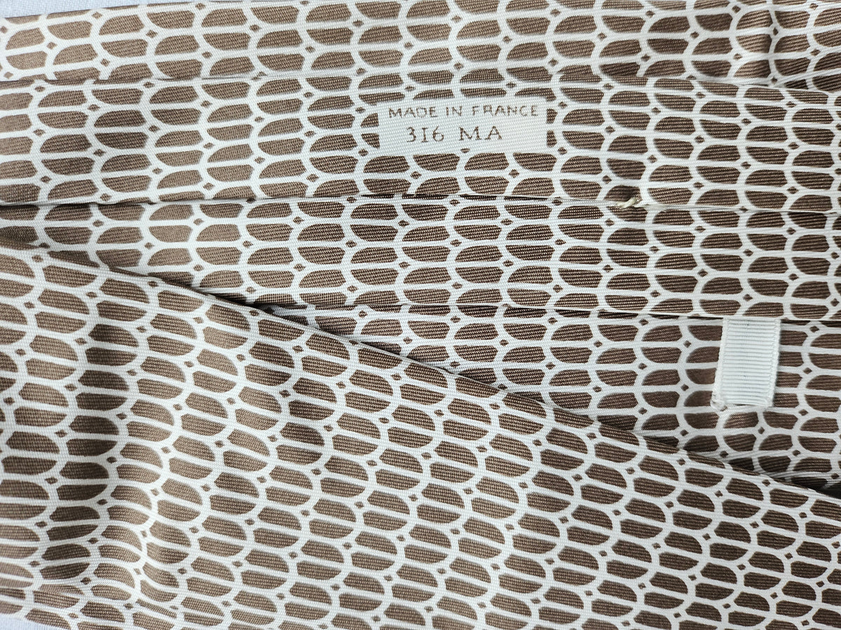 Krawatte Hermès Creme/Nute Reine Seide