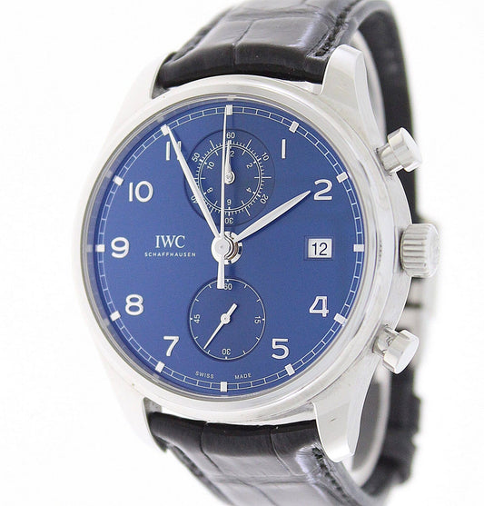 IWC Portugieser Flyback Stahl Herren Uhr Ref.IW390303 Box Papiere Chronograph