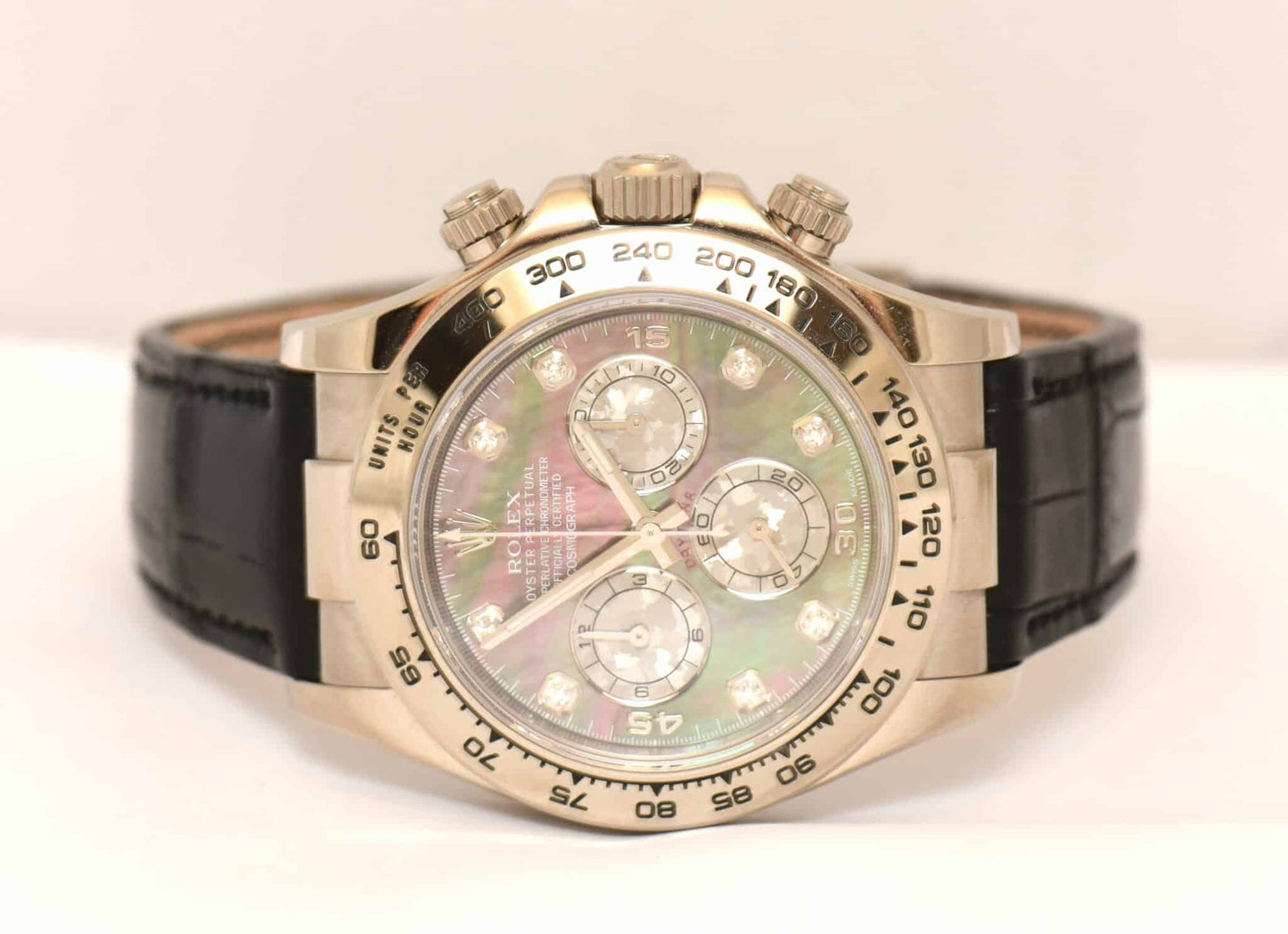 Rolex Daytona Gold Diamant Perlmutt Uhr Box Papiere 116519 LC100