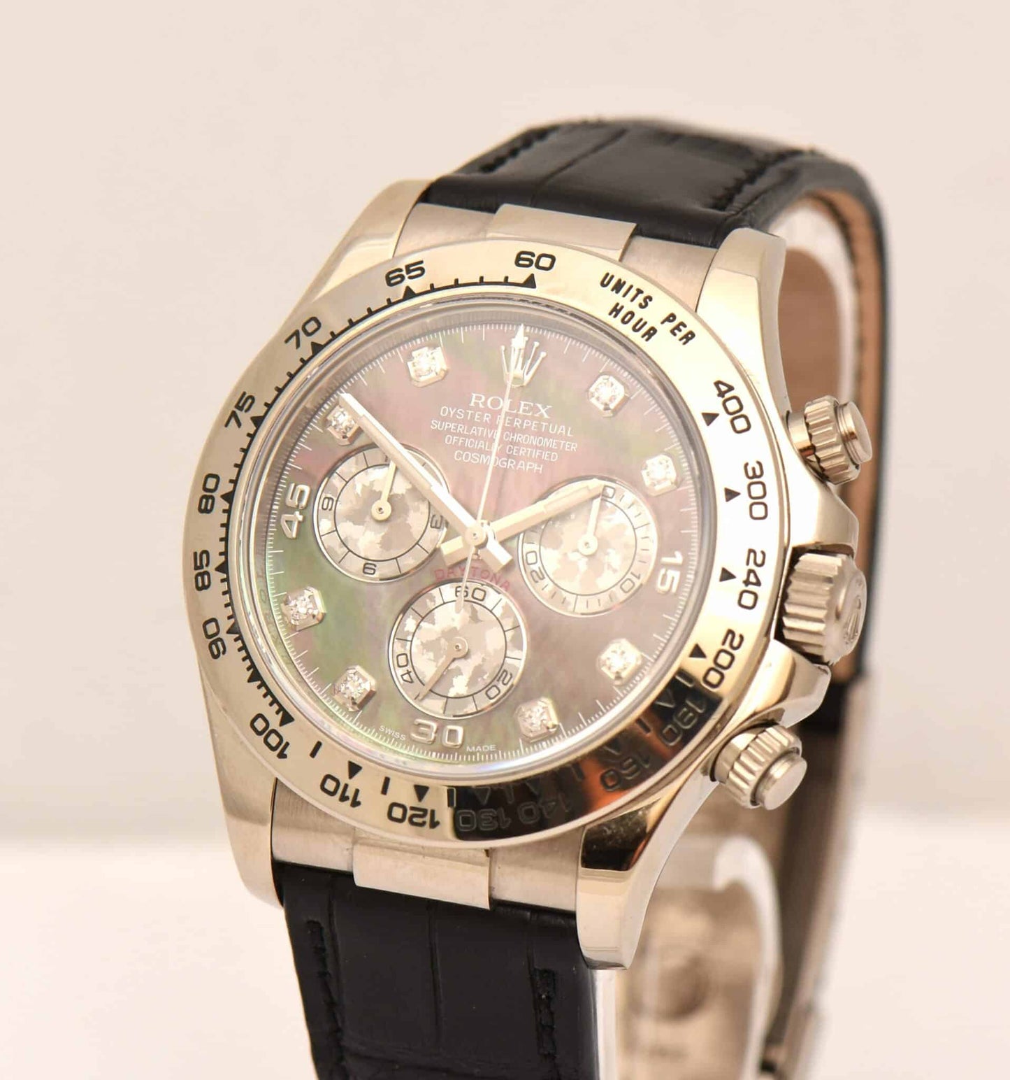 Rolex Daytona Gold Diamant Perlmutt Uhr Box Papiere 116519 LC100