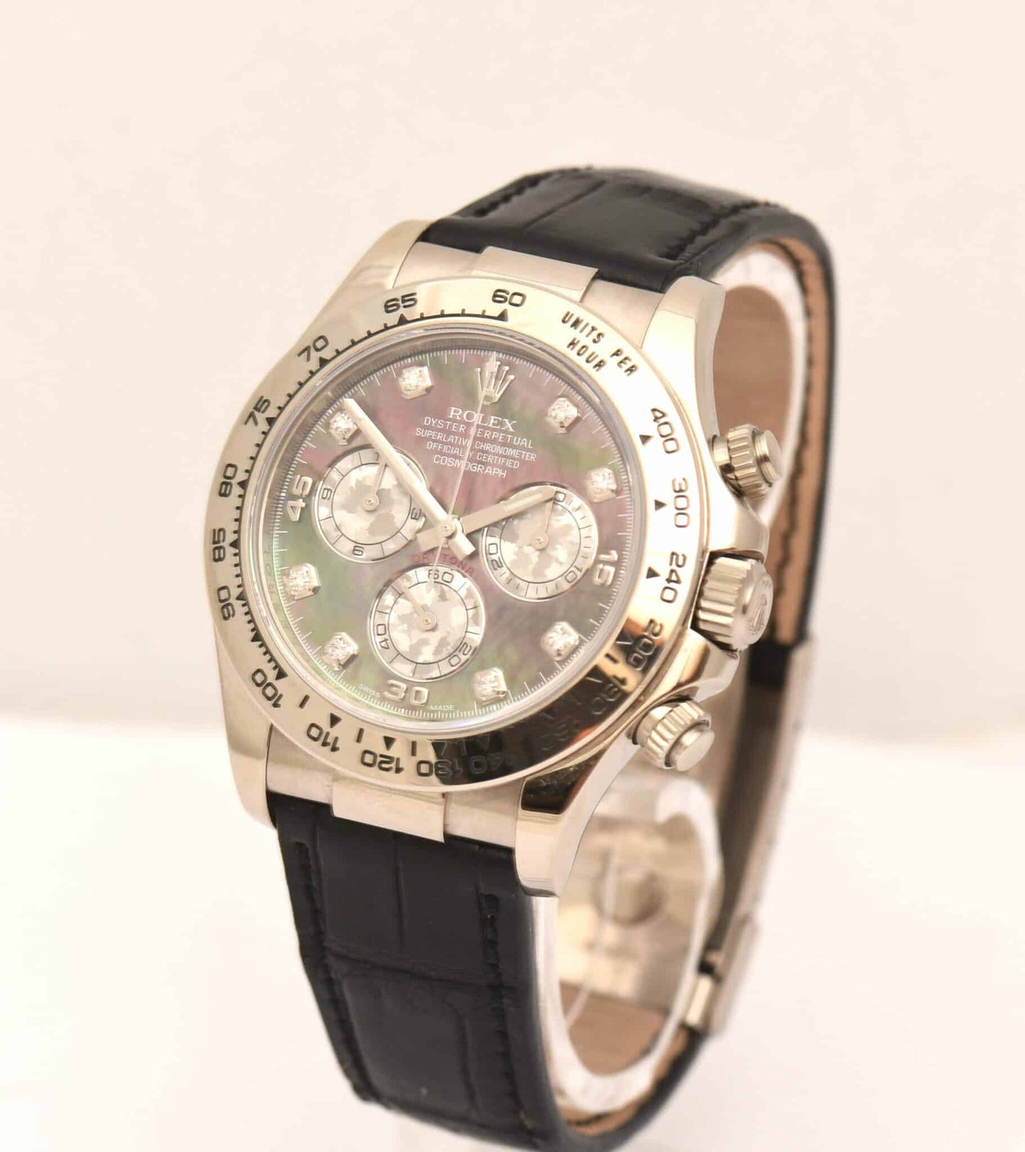 Rolex Daytona Gold Diamant Perlmutt Uhr Box Papiere 116519 LC100