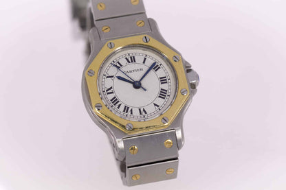 Cartier Santos Oktagon Stahl/Gold Automatik Damen Uhr Ref.0907