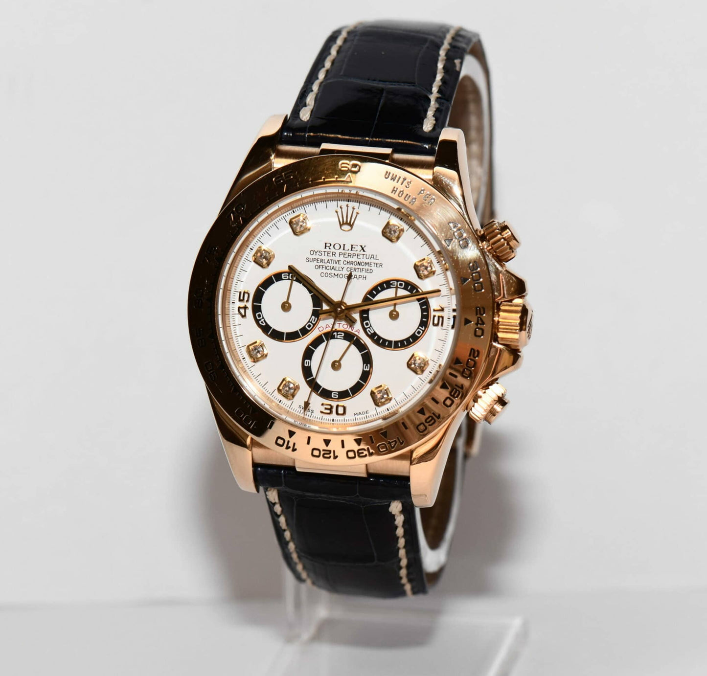 Rolex Daytona Zenith Gelb Gold Lederband Box Papiere 1997