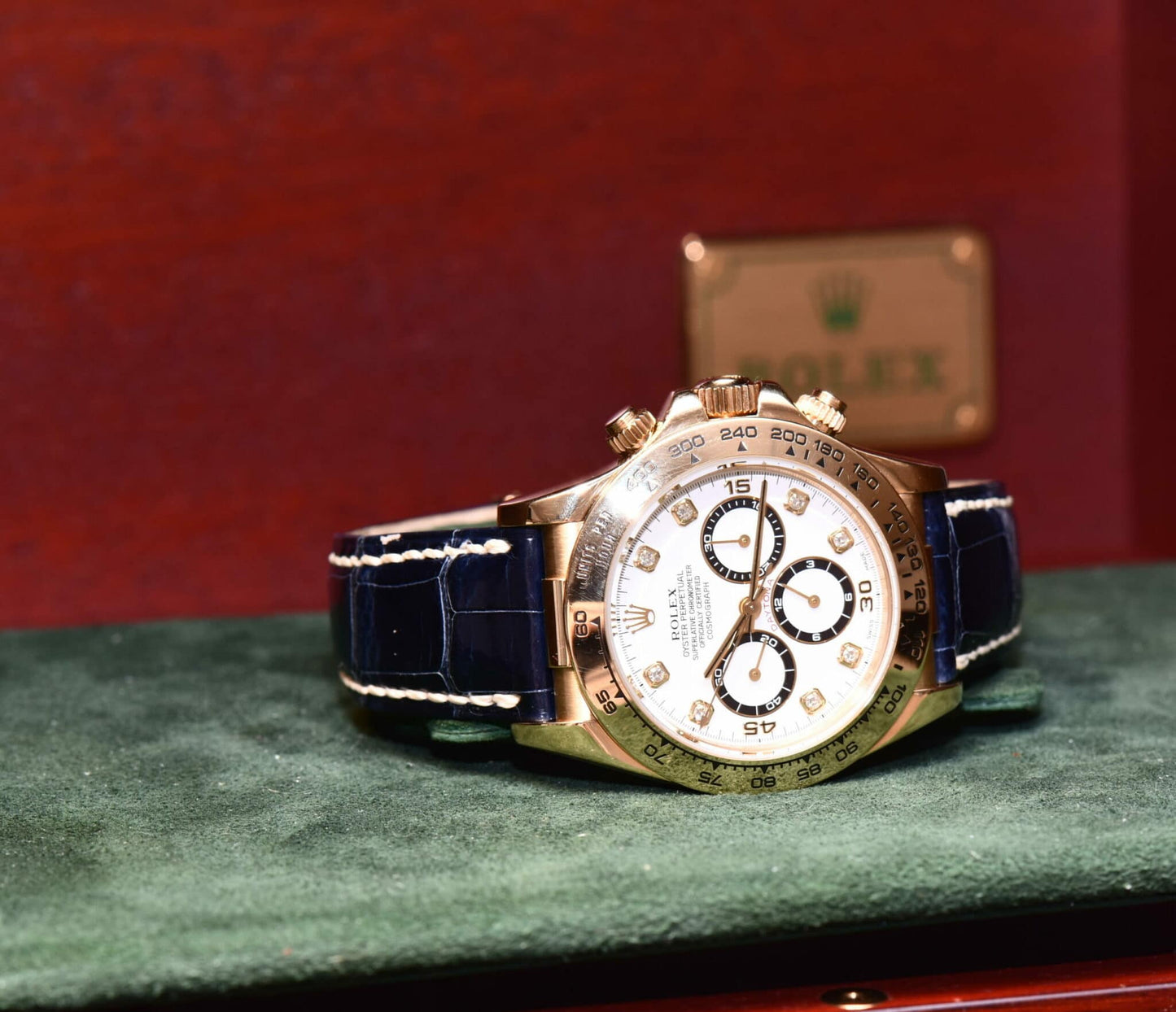 Rolex Daytona Zenith Gelb Gold Lederband Box Papiere 1997