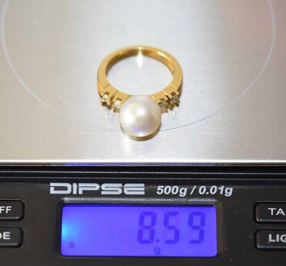 Brillant 11mm Südsee Perlen 750er Gold Damen Ring Brillantring