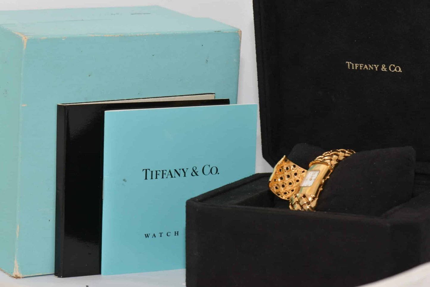 Tiffany & Co Vannerie Gold Damen Uhr Papiere Box Ref. T876 von 1998