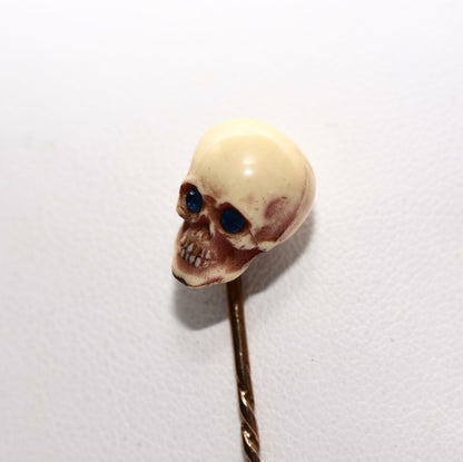 Toten Kopf 585er Gold Krawatten Nadel Skull Krawattennadel Totenkopf