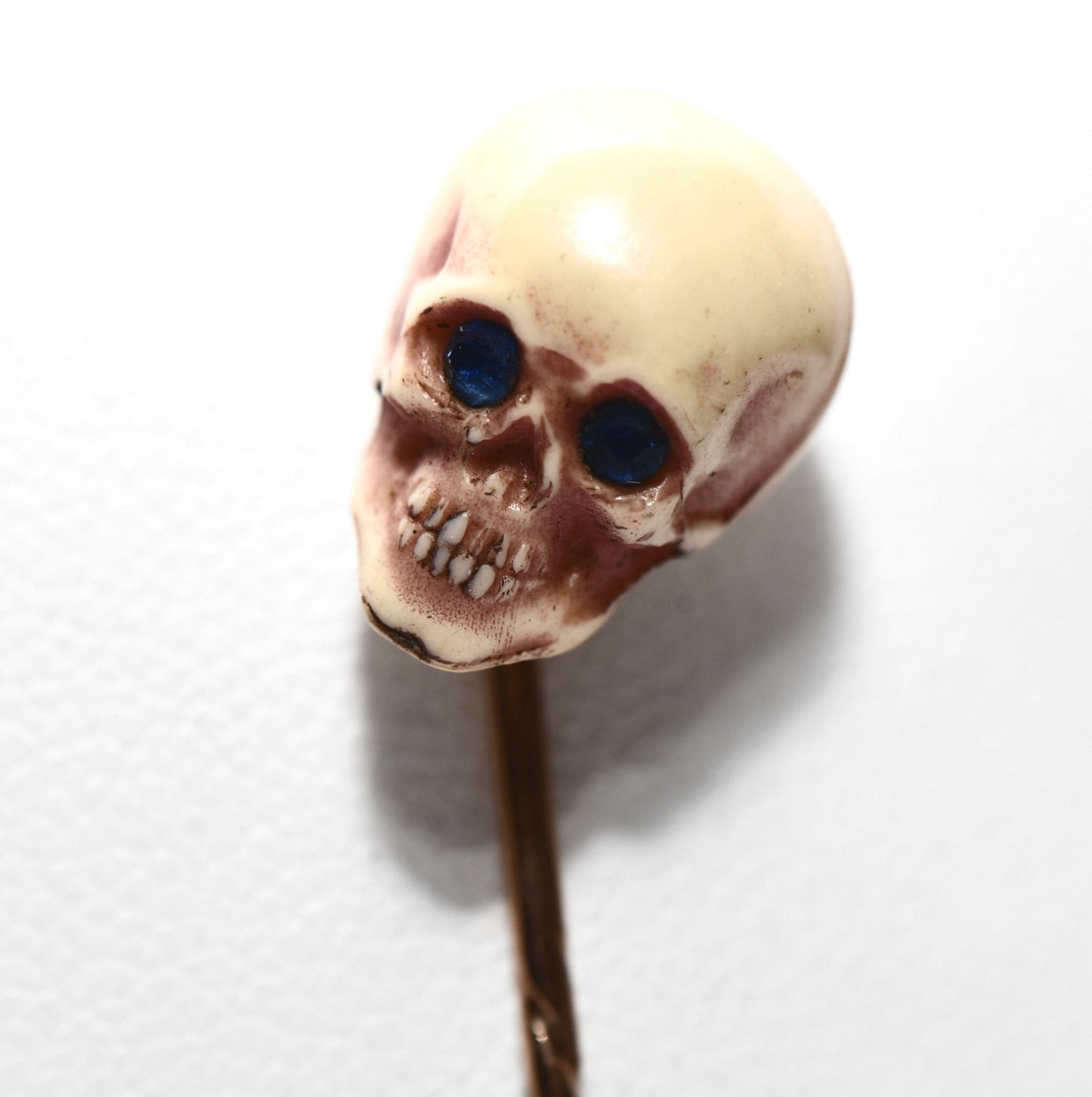 Toten Kopf 585er Gold Krawatten Nadel Skull Krawattennadel Totenkopf